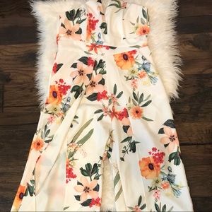 Floral Strapless Jumpsuit